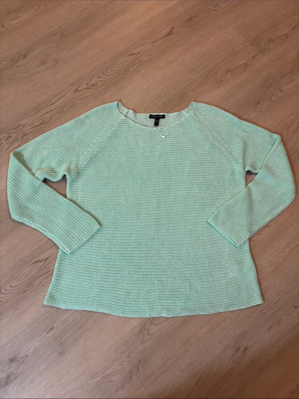 Eileen Fisher 100% Organic Linen Boxy Sweater NEW NWOT size L knit medium weight